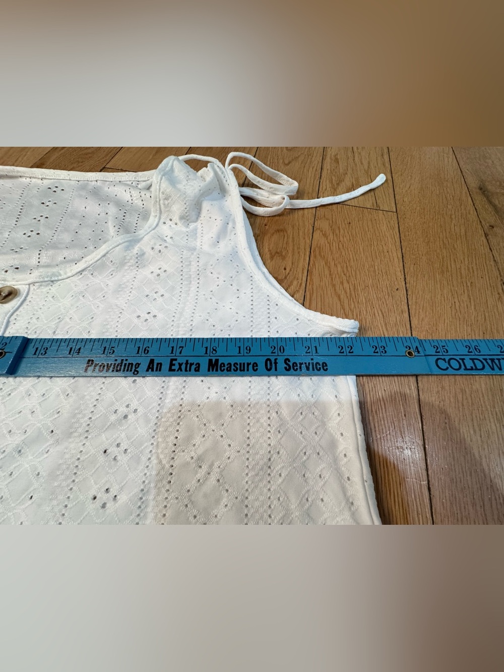 Cupshe Eyelet Button-Front Tie Shoulder Tank White XL - Picture 6 of 14